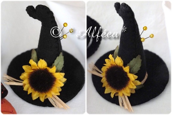 Chat, chapeau et citrouille