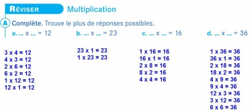 Révision: la multiplication