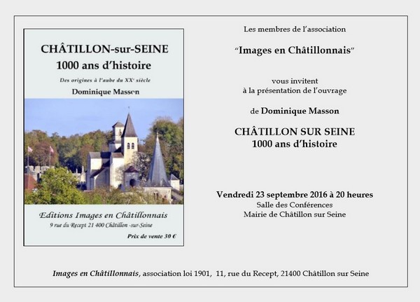 "Mille ans d'histoire de Châtillon, un nouveau livre de Dominique Masson
