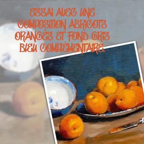 Dessin et peinture - vidéo 3611 : Comment appliquer la théorie des couleurs avec des abricots sur fond bleu ? - tous les médiums.