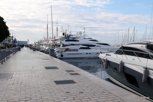 Cannes : bateaux dans le port.