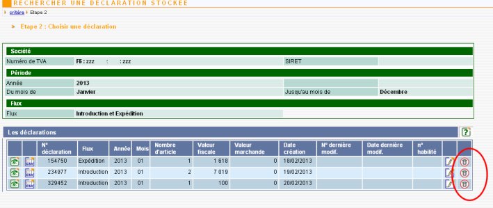 Supprimer une deb sur Prodouane