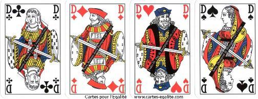 Cartes à jouer recto standard avec as et roi et verso neutre. Jeu
