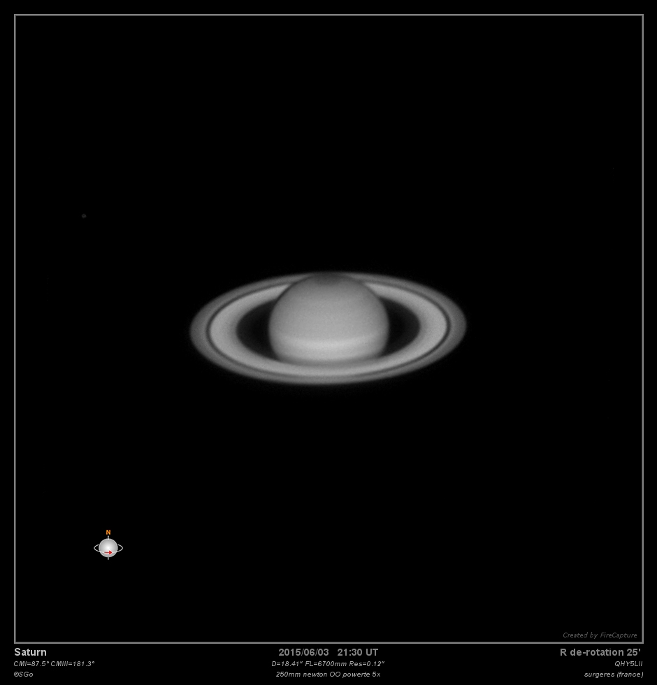 Saturne le 3 juin,
