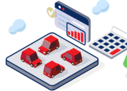 Logo représentant des voitures et une calculatrice