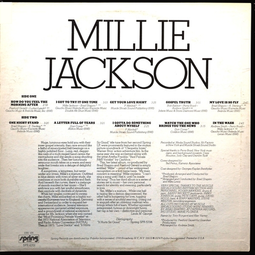 Millie Jackson : Album " I Got To Try It One Time " Spring Records SPR 6701 [ US ]