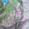 Carte IGN Itinéraire Tour des pics du Midi d'Ossau par les Moundelhs
