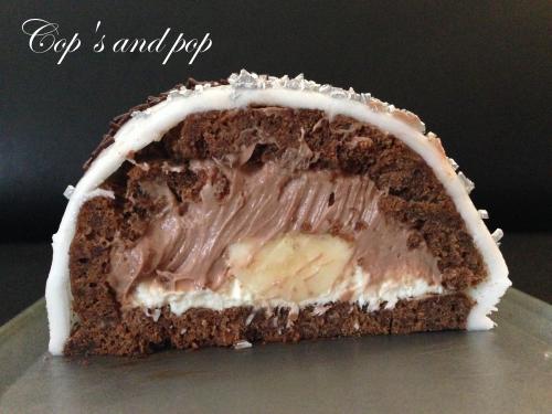 Buche nutella coco banane (sans crème au beurre et sans gouttière, astuce inside!)