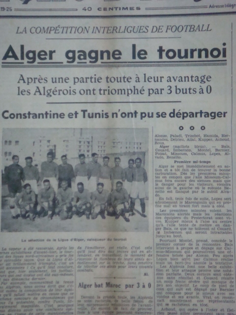 mardi 1.11.1938 alger-maroc 3-0 avec le mouloudien missoum