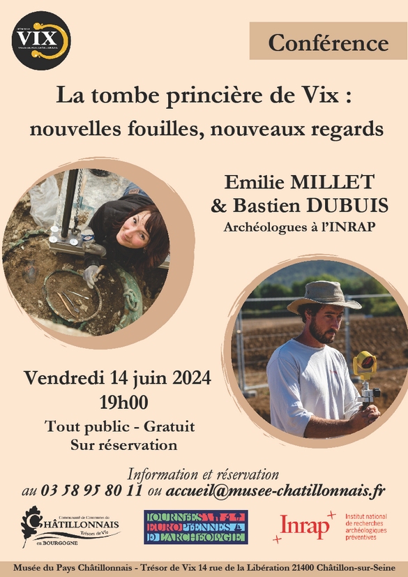 Une conférence  sur les nouvelles découvertes de la tombe de Vix aura lieu vendredi 14 juin au musée du Pays Châtillonnais