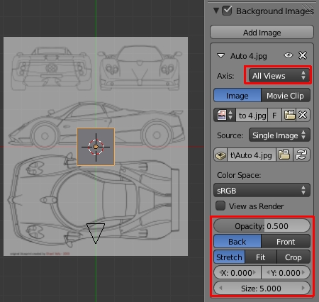 Les paramètres de contrôle de l'image entourés de rouge