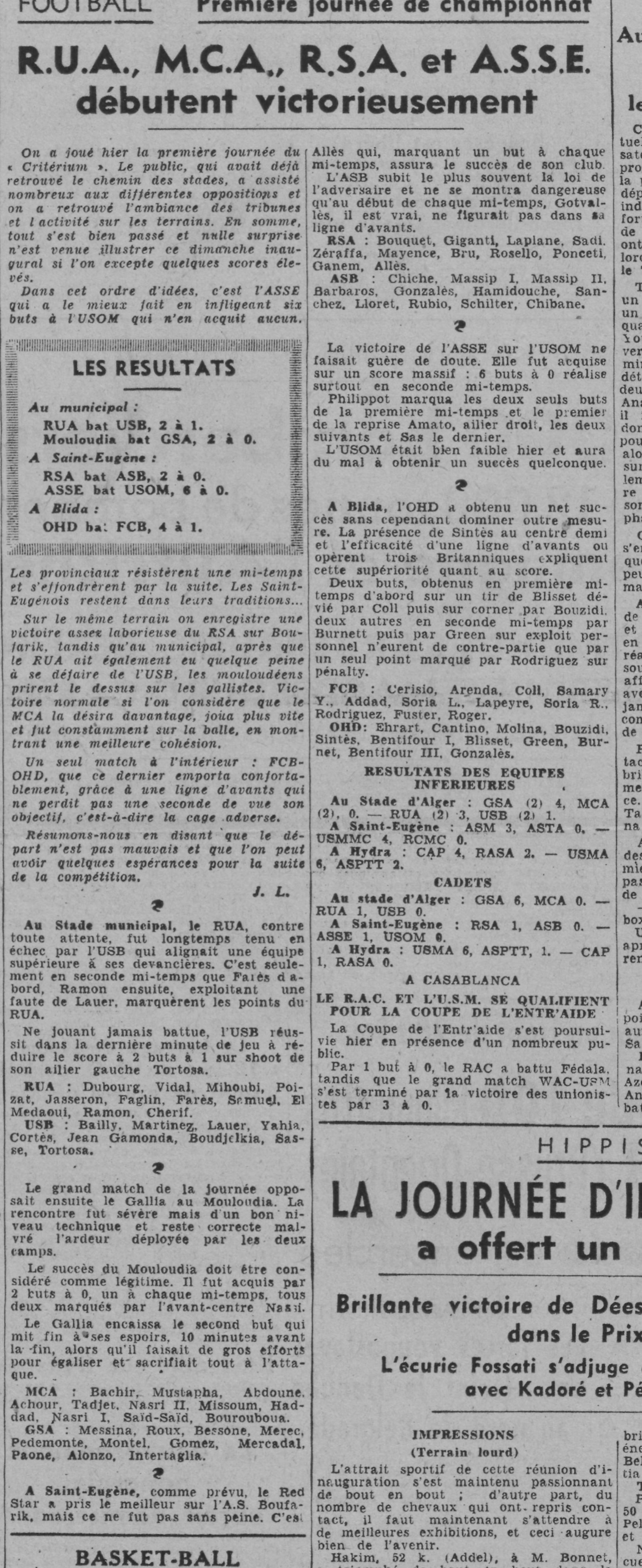 D 8.10.1944 St Eugéne MCA-Gallia.SA 2-0