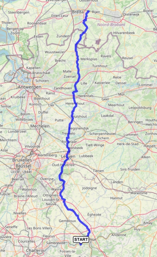 Quatrième étape: traversée de la Belgique.