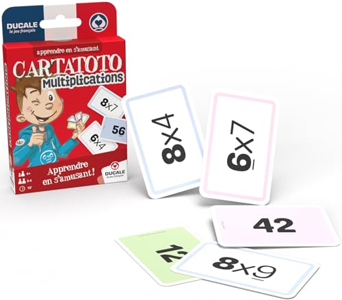 Ducale - Cartatoto Multiplications - Jeu de Cartes éducatif pour Enfants - Apprendre en s'amusant - dès 6 Ans