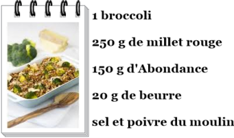 Gratin de millet et brocoli à l'abondance 