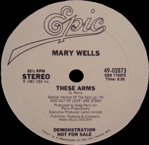 Mary Wells : Album " In And Out Of Love " Epic Records ARE 37540 [ US ] en 1981