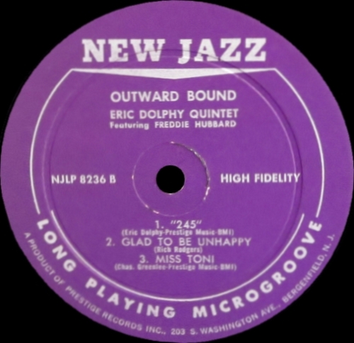 Eric Dolphy Quintet Featuring Freddie Hubbard : Album " Outward Bound " New Jazz Records NJLP 8236 [ US ]