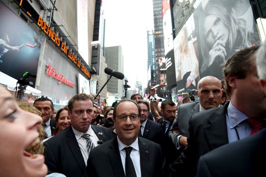 POOL / REUTERS François Hollande visitait une foire du "French savoir-faire" sur Broadway à New York le 27 septembre 2015.