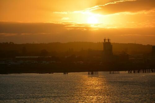 Coucher de soleil vu du Preziosa à Southampton