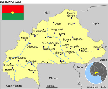 Carte géographique et touristique du Burkina Faso ...