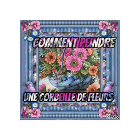 Dessin et peinture - vidéo 3569 :  Comment peindre, étape par étape,  une corbeille de fleurs (astuces et techniques) ? - acrylique, huile.