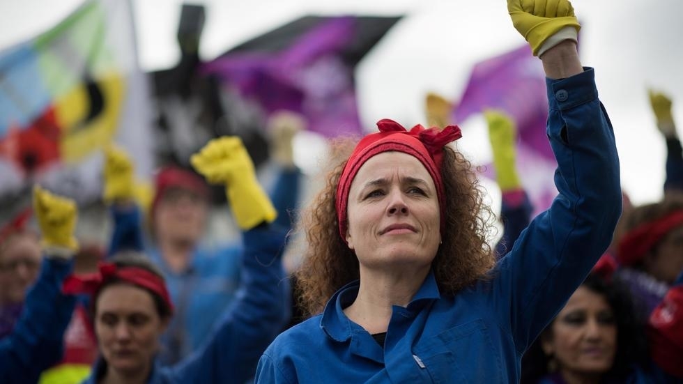 "Grève féministe" contre la réforme des retraites à Nantes, en France, le 7 mars 2020.