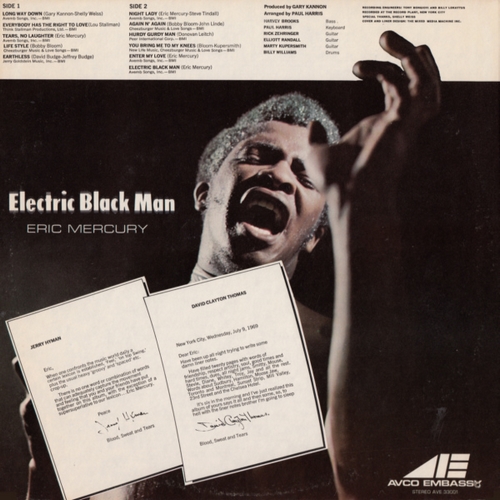 Eric Mercury : Album " Electric Black Man " AVCO Embassy Records AVE-33001 [ US ]