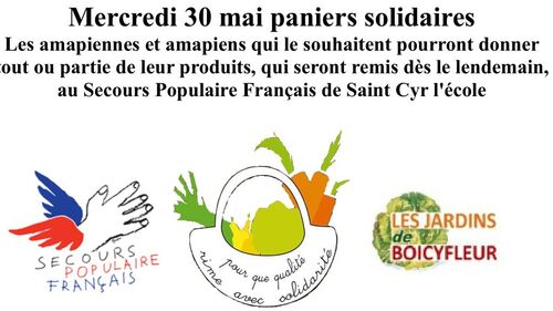 Le 30 Mai paniers solidaires