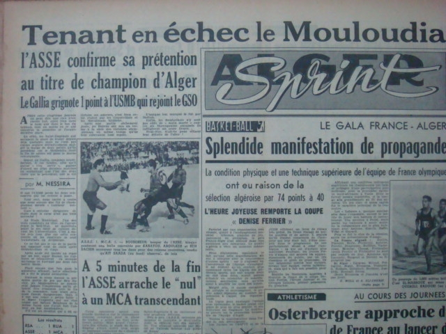 pour le titre du CHAMPION 1952 ASSE-MCA 1-1