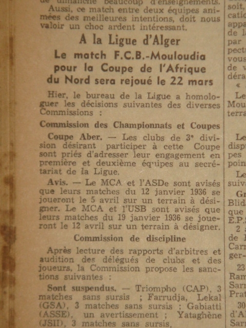 réserves des Blidéens  alors que le MCA a dèja été éliminé