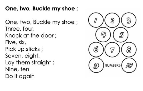 Paroles « One, Two, buckle my shoe »