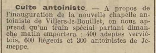 Villers le Bouillet (Journal de Liège et de la province 27 mars 1914)