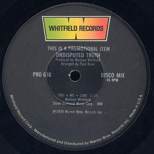 1976 : Single 12 Inch Promo Whitfield Records PRO 638 [US]