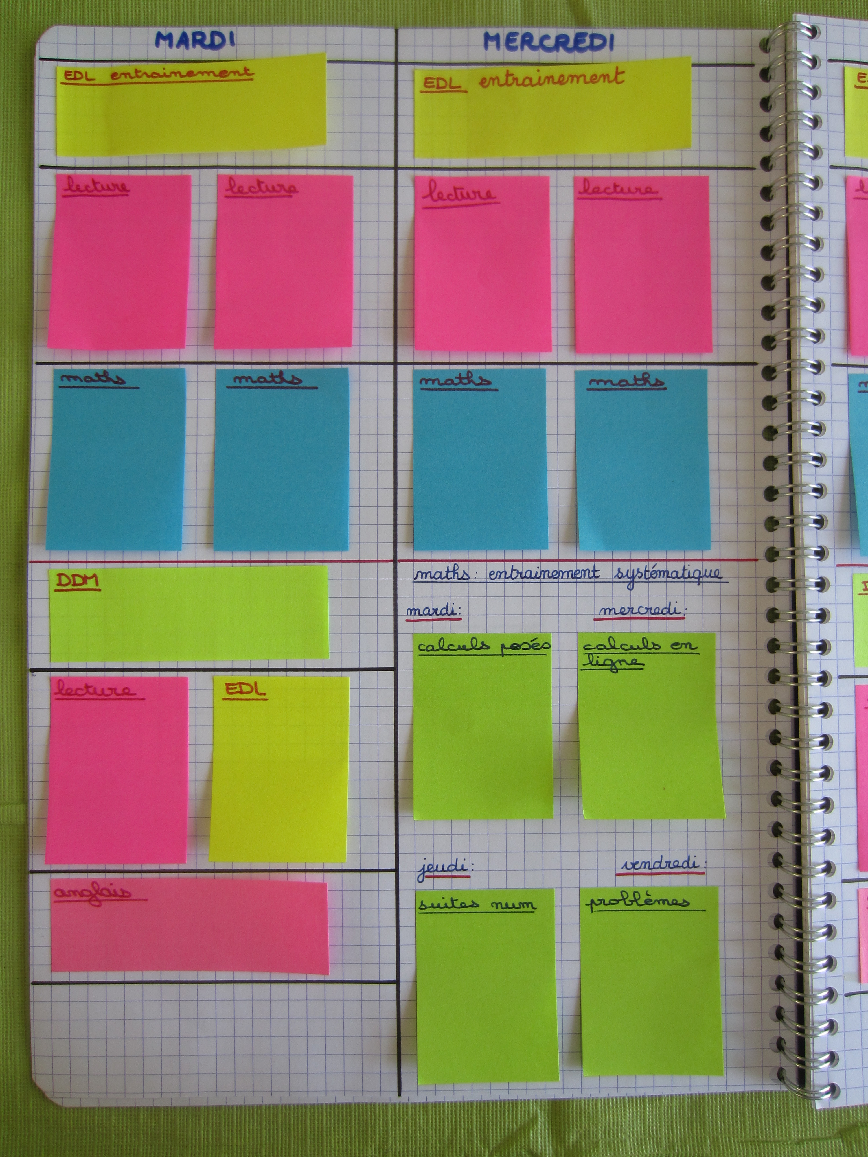 Cahier journal post it