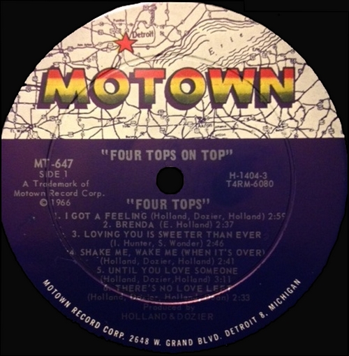 The Four Tops : Album " On Top " Motown Records MS 647 [ US ]