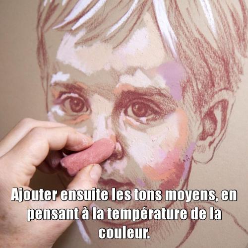 Dessin et peinture - vidéo 3392 : Comment peindre un portrait de jeune fille ou de jeune garçon ? - pastels tendres.