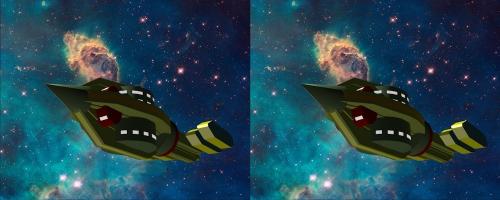Spaceship #7 en vue stéréo