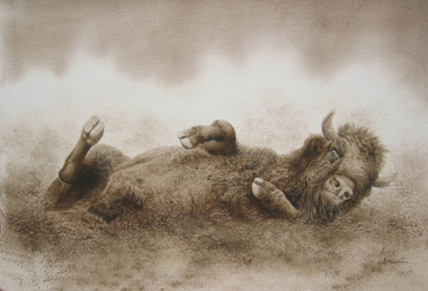 Peinture animalière d' André Buzin