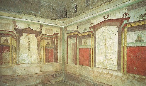 Fresque de la maison d'Auguste 30-20 avant J.C Rome Palatin