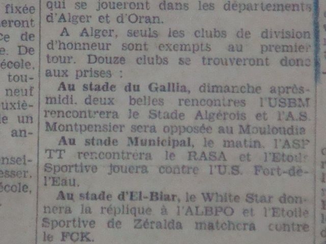 Dimanche 28.9.1930 Stade du Gallia coupe AFN  AS Montpensier-MCA 0-1