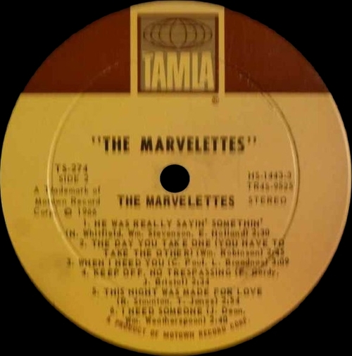 The Marvelettes : Album " The Marvelettes " Tamla Records TS 274  [ US ]