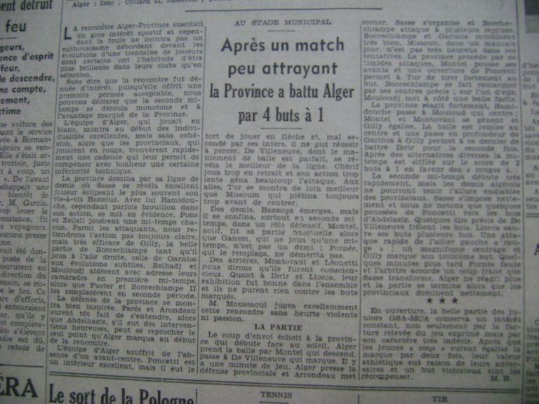 Missoum et la Sélection d\'Alger battu par la Province 1-4
