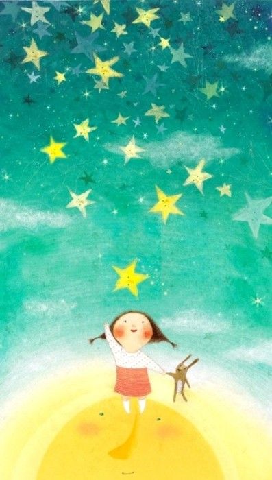 Kind of love the stars/sky for a painted wall extending to ceiling for a nursery or kids room...