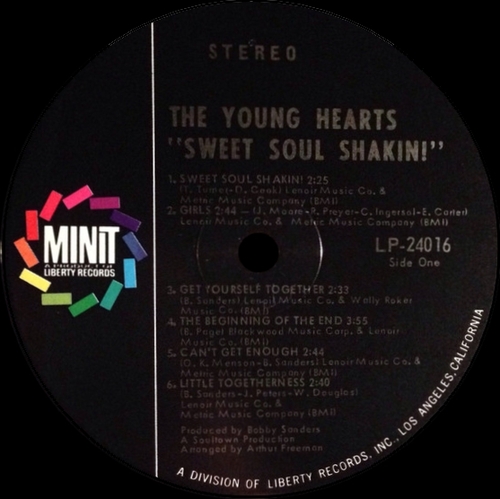 Young Hearts : Album " Sweet Soul Shakin' " Minit Records LP-24016 [ US ]
