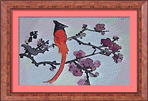 Dessin et peinture - vidéo 2430 : Peinture traditionnelle asiatique - l'oiseau sur la branche (le sumi-e).