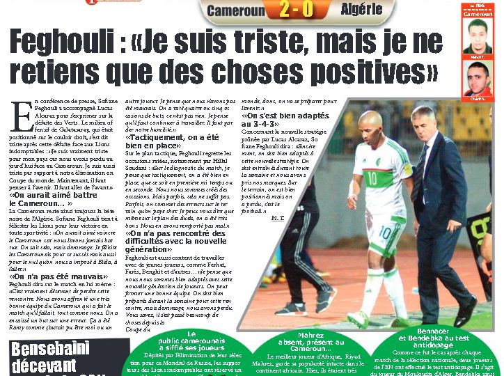 Samedi 7.10.2017 à yaoundé Cameroun-EN 2-0 Elm CM