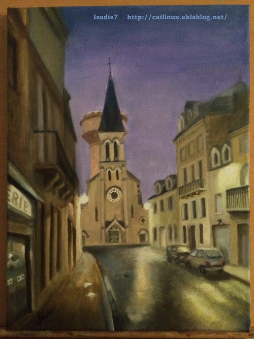 Rue de l'église en soirée