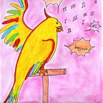 Coloriages et dessins : le perroquet des "Animots Rigolos" - les Sons Voyelles