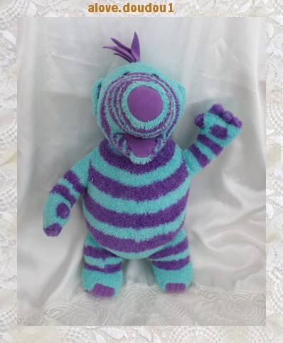 Doudou Peluche Fimbles Florrie Mattel Fisher-Price Rayures Bleu Violet