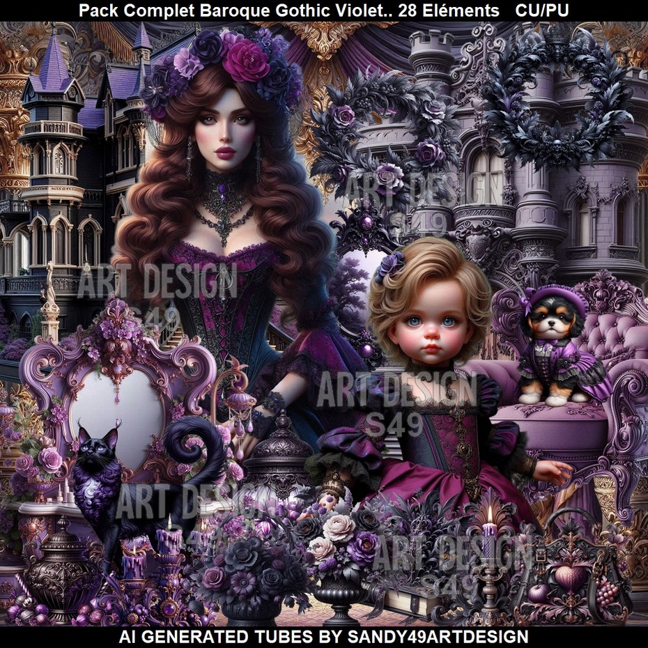 Pack Complet Baroque Gothic Violet n°1